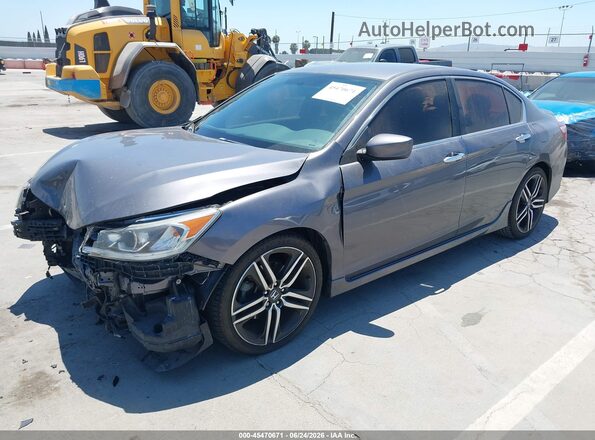 1HGCR2F12HA260115 2017 HONDA ACCORD Серый Передняя левая четверть