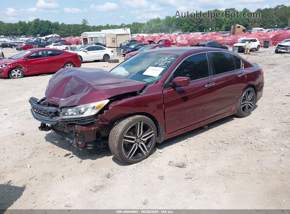 1HGCR2F15HA025272 2017 HONDA ACCORD Burgundy Передня ліва чверть