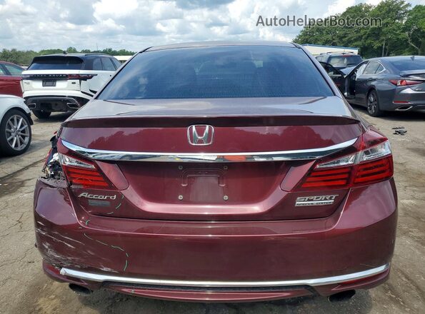 1HGCR2F15HA059177 2017 HONDA ACCORD Burgundy Вид ззаду