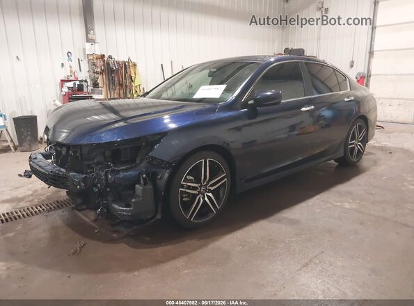 1HGCR2F16HA073878 2017 HONDA ACCORD Синий Передняя левая четверть