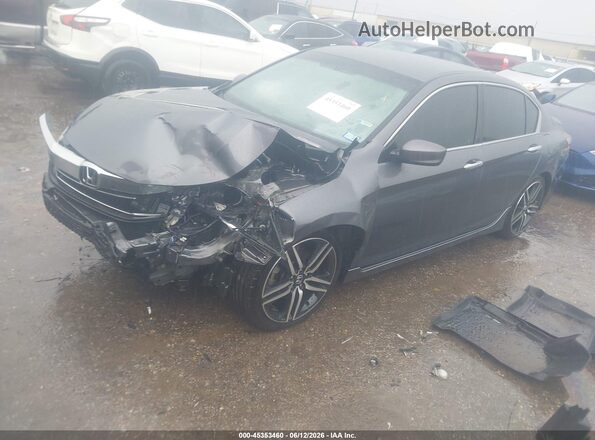 1HGCR2F16HA076294 2017 HONDA ACCORD Gray Առջևի ձախ երեք քառորդ տեսարան