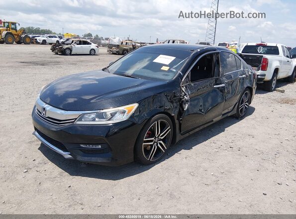 1HGCR2F17HA257548 2017 HONDA ACCORD Black წინა მარცხენა ხედი სამი მეოთხედიდან