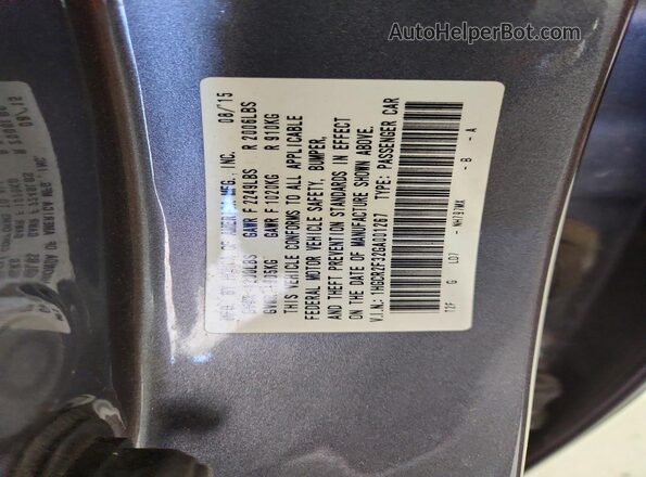 1HGCR2F32GA001267 2016 HONDA ACCORD Gray 