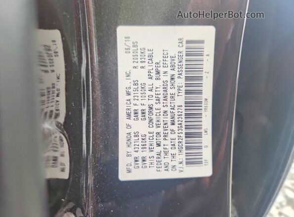 1HGCR2F35GA236276 2016 HONDA ACCORD Brown ძრავის განყოფილების ხედი