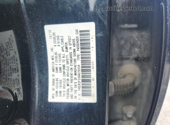 1HGCR2F35HA079334 2017 HONDA ACCORD Black ძრავის განყოფილების ხედი