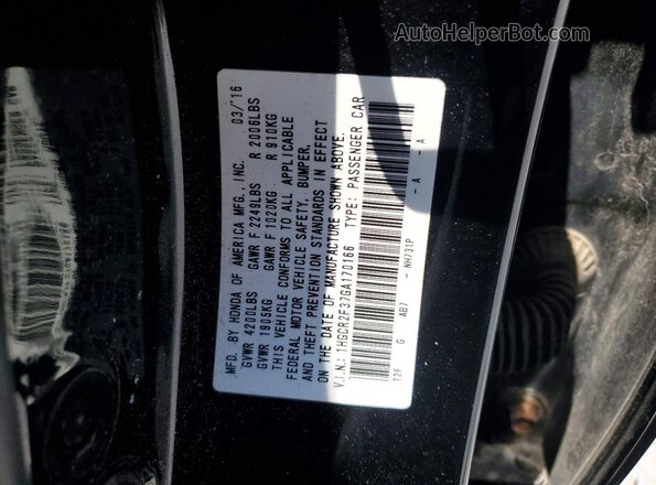 1HGCR2F37GA170166 2016 HONDA ACCORD Black Engine compartment view