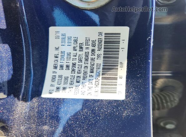 1HGCR2F38GA218032 2016 HONDA ACCORD Blue 