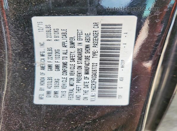 1HGCR2F40GA087722 2016 HONDA ACCORD Black 