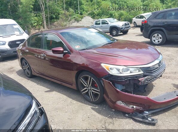 1HGCR2F50GA057256 2016 HONDA ACCORD Red Սալոնի հետևի տեսք