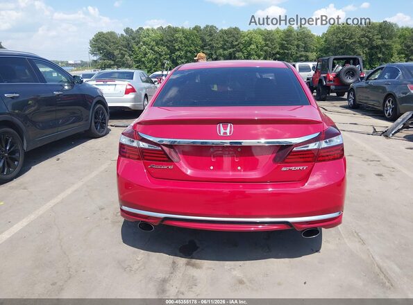 1HGCR2F50GA097949 2016 HONDA ACCORD Red 