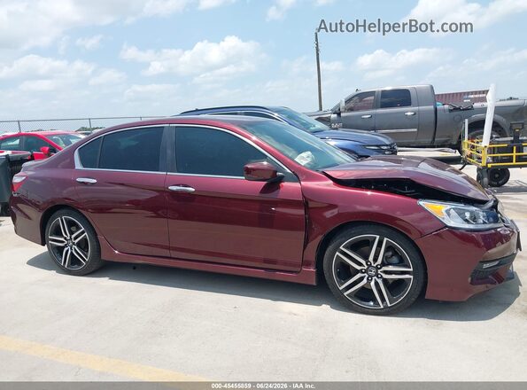 1HGCR2F50HA102052 2017 HONDA ACCORD Burgundy უკანა სალონის ხედი