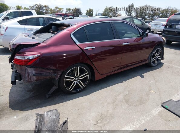 1HGCR2F51GA104262 2016 HONDA ACCORD Burgundy Trasero derecho