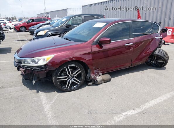1HGCR2F51GA104262 2016 HONDA ACCORD Burgundy Vista tres cuartos delantera izquierda
