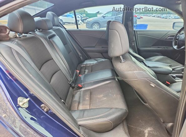 1HGCR2F51GA163179 2016 HONDA ACCORD Blue Rear seats view