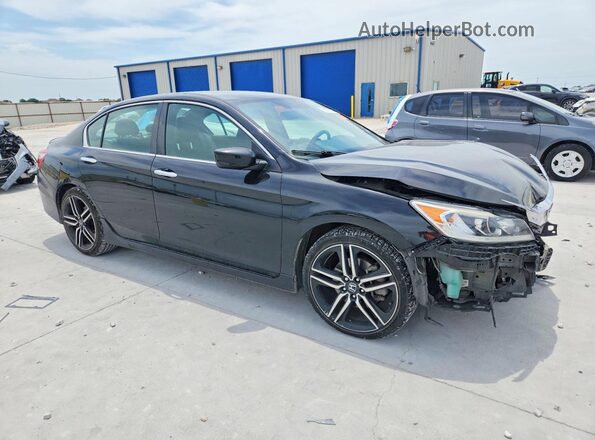 1HGCR2F52GA193064 2016 HONDA ACCORD Черный Передняя правая четверть