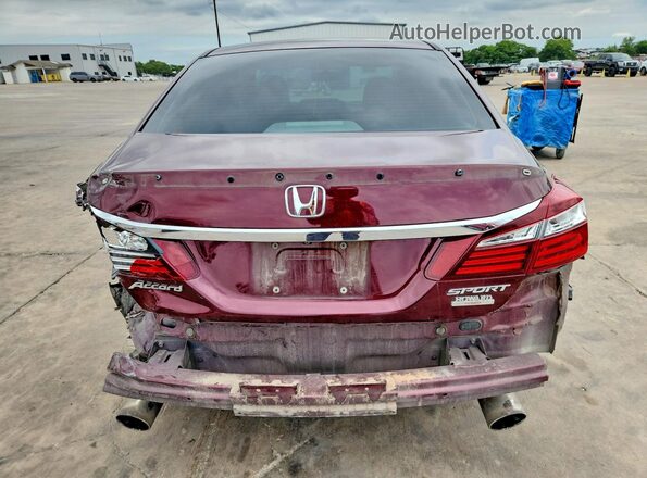 1HGCR2F52GA202815 2016 HONDA ACCORD Burgundy Вид ззаду