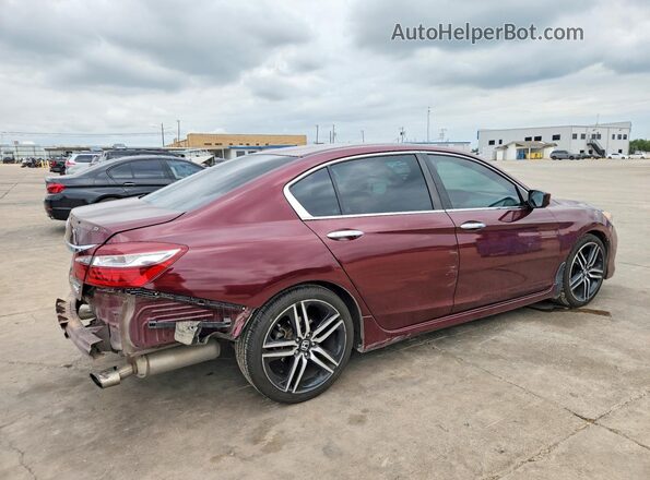 1HGCR2F52GA202815 2016 HONDA ACCORD Burgundy Задня права чверть