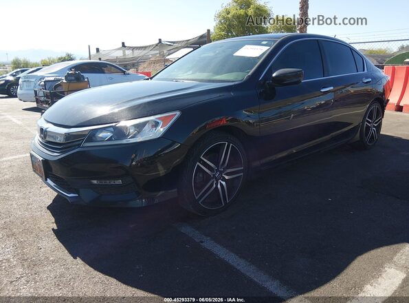 1HGCR2F53HA050416 2017 HONDA ACCORD Black წინა მარცხენა ხედი სამი მეოთხედიდან