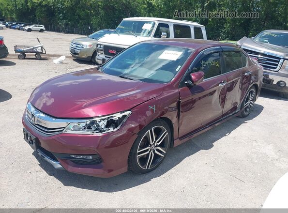 1HGCR2F53HA132968 2017 HONDA ACCORD Maroon Առջևի ձախ երեք քառորդ տեսարան