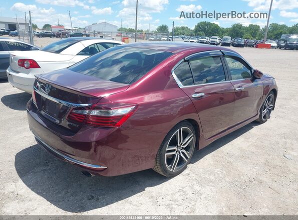 1HGCR2F53HA132968 2017 HONDA ACCORD Maroon Հետևի աջ