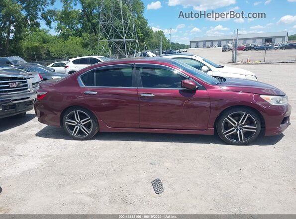 1HGCR2F53HA132968 2017 HONDA ACCORD Maroon Սալոնի հետևի տեսք