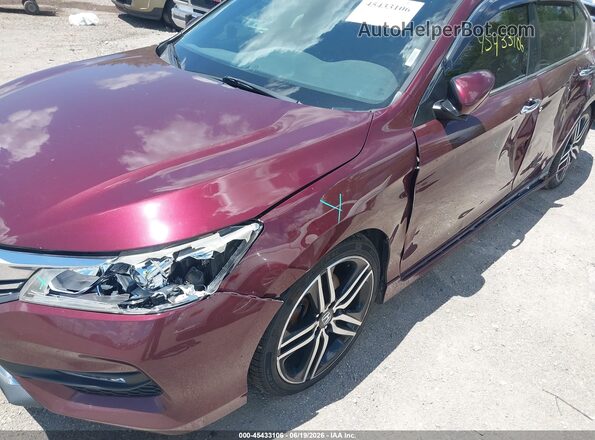 1HGCR2F53HA132968 2017 HONDA ACCORD Maroon 