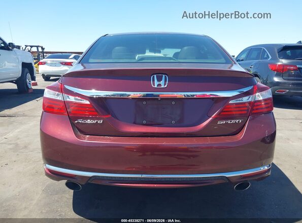 1HGCR2F54HA143624 2017 HONDA ACCORD Maroon 