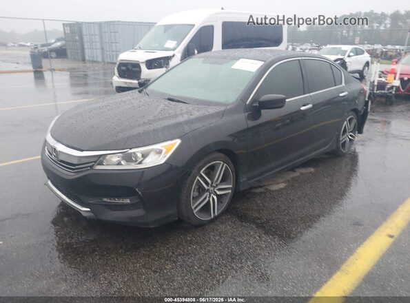 1HGCR2F54HA254609 2017 HONDA ACCORD Black წინა მარცხენა ხედი სამი მეოთხედიდან