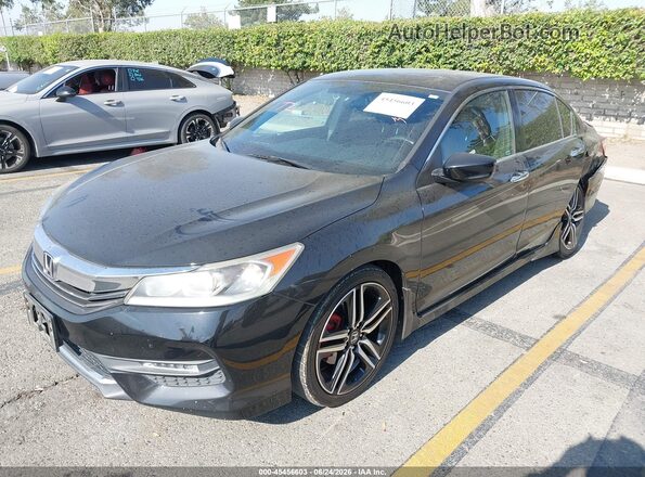1HGCR2F56GA070805 2016 HONDA ACCORD Black Передня ліва чверть