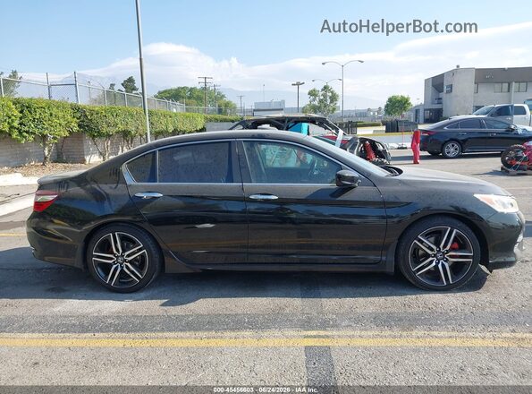 1HGCR2F56GA070805 2016 HONDA ACCORD Black Вид задньої частини салону