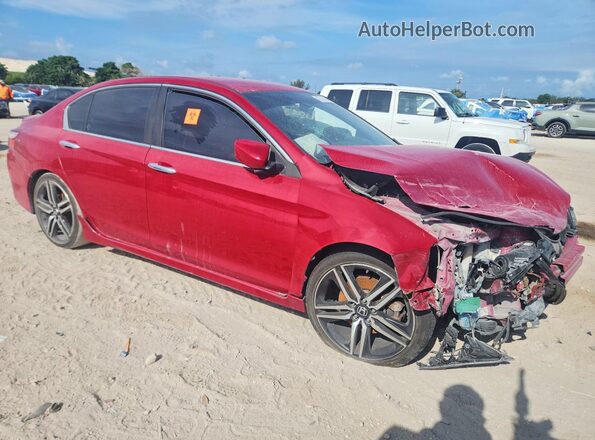 1HGCR2F56GA245943 2016 HONDA ACCORD Red Front right