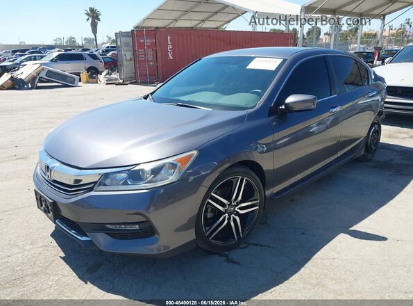 1HGCR2F56HA026093 2017 HONDA ACCORD Gray Առջևի ձախ երեք քառորդ տեսարան