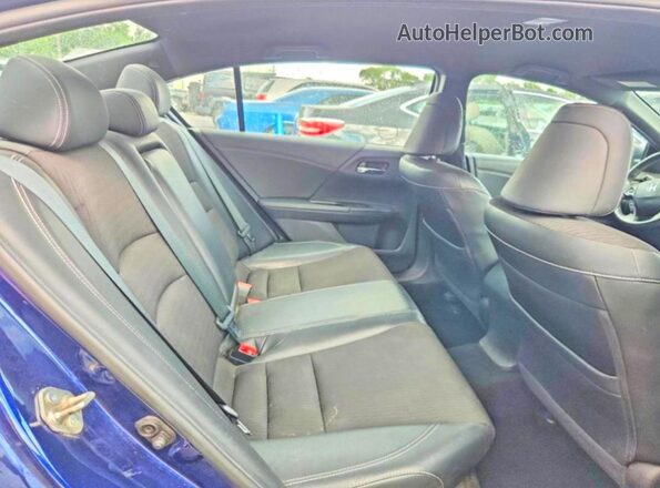 1HGCR2F57GA082171 2016 HONDA ACCORD Blue Widok tylnych siedzeń
