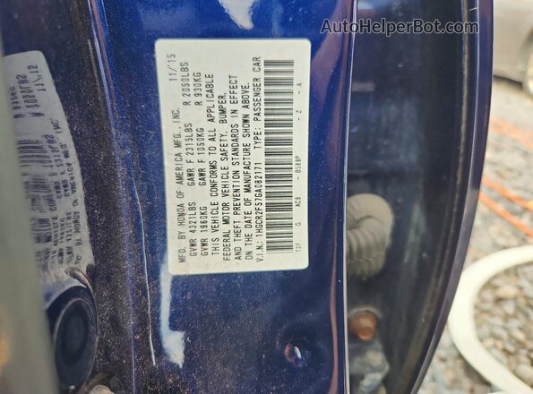 1HGCR2F57GA082171 2016 HONDA ACCORD Blue Widok komory silnika