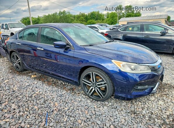 1HGCR2F57GA082171 2016 HONDA ACCORD Blue Przód prawy