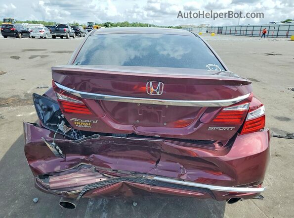 1HGCR2F57GA149724 2016 HONDA ACCORD Burgundy Հետևի տեսք