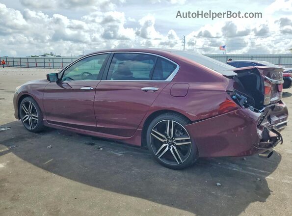 1HGCR2F57GA149724 2016 HONDA ACCORD Burgundy Հետևի ձախ