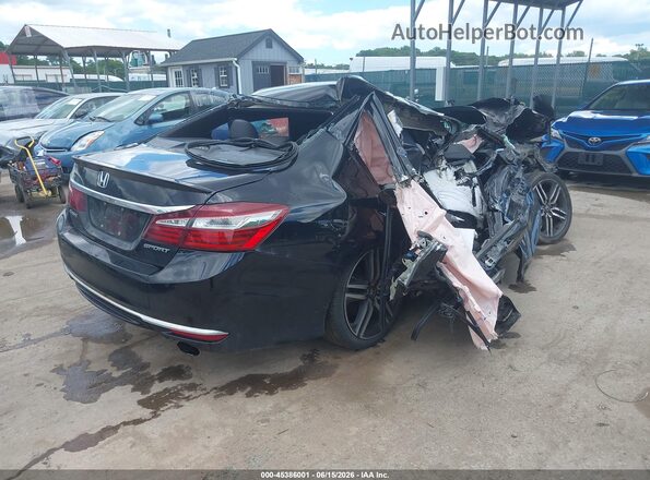 1HGCR2F57HA009125 2017 HONDA ACCORD Black Tył prawy