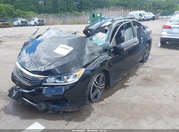 1HGCR2F57HA009125 2017 HONDA ACCORD Black Przód lewy