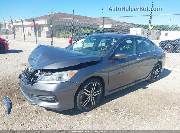 1HGCR2F57HA023722 2017 HONDA ACCORD Gray Առջևի ձախ երեք քառորդ տեսարան