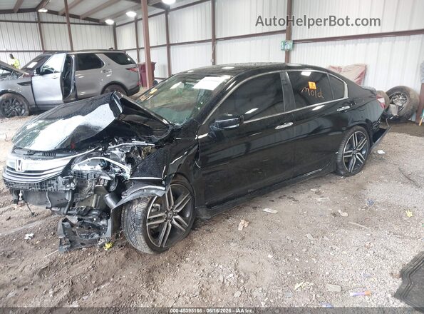 1HGCR2F57HA216534 2017 HONDA ACCORD Black Przód lewy