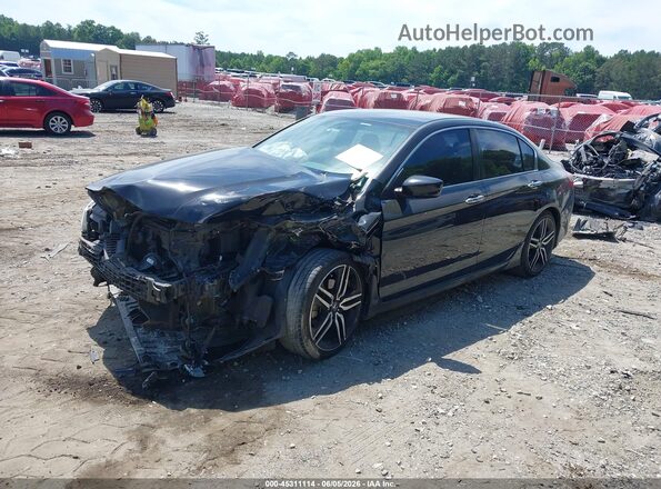 1HGCR2F57HA216792 2017 HONDA ACCORD Black Przód lewy