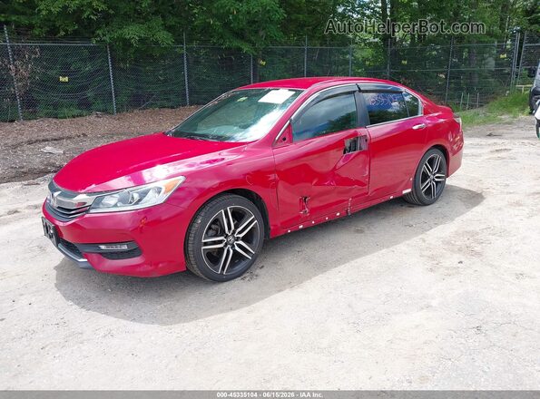 1HGCR2F58GA177029 2016 HONDA ACCORD Red Przód lewy