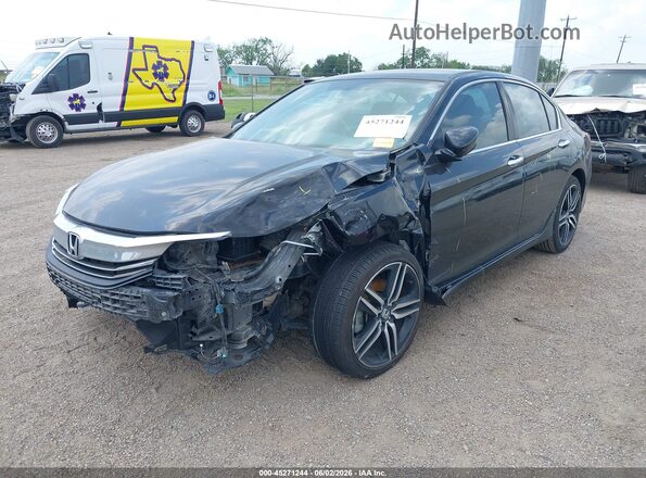 1HGCR2F58HA032669 2017 HONDA ACCORD Черный Передняя левая четверть