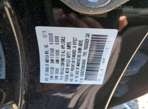 1HGCR2F59HA086840 2017 HONDA ACCORD Black Շարժիչի բաժամունքի տեսք