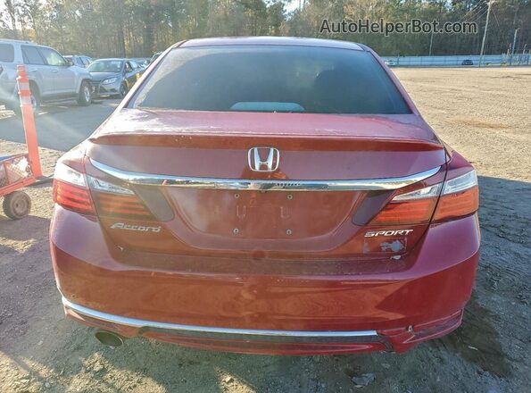 1HGCR2F59HA095845 2017 HONDA ACCORD Красный Вид сзади