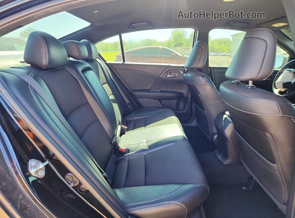 1HGCR2F5XGA034387 2016 HONDA ACCORD Black Widok tylnych siedzeń
