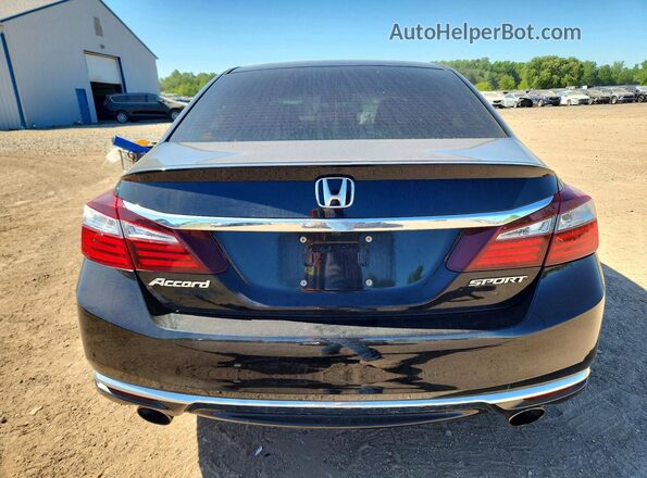 1HGCR2F5XGA034387 2016 HONDA ACCORD Black Widok z tyłu