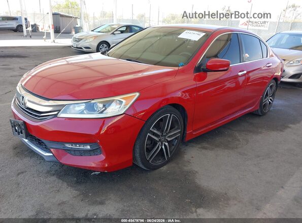 1HGCR2F5XGA085405 2016 HONDA ACCORD Red Передня ліва чверть