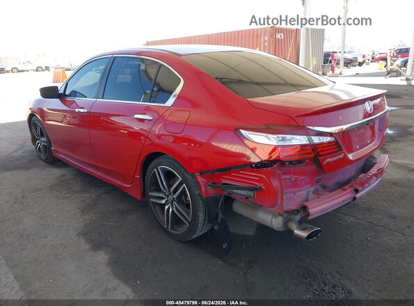1HGCR2F5XGA085405 2016 HONDA ACCORD Red Задня ліва чверть